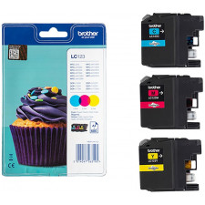 Brother LC-123 CMY (3-Pack) Cyan / Magenta / Yellow Original Ink Cartridges LC123RBWBP for Brother DCP-J100, DCP-J105, DCP-J132W, DCP-J152W, DCP-J4110DW, DCP-J552DW, DCP-J752DW, MFC-J245, MFC-J4310DW, MFC-J4410DW, MFC-J4510DW, MFC-J870DW
