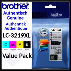 Brother LC-3219XLVAL (4-Ink CMYK Pack) High Capacity Black / Cyan / Magenta / Yellow High Capacity Original Ink Cartridges for Brother MFC-J5330DW, MFC-J5335DW, MFC-J5730DW, MFC-J5930DW, MFC-J6530DW, MFC-J6930DW, MFC-J6935DW
