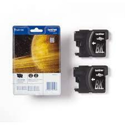 Brother LC-1100BKBP2 - 2-pack - black - original - blister - ink cartridge - for Brother DCP-185, 385, 395, 585, J715, MFC-490, 5490, 5890, 5895, 6890, 790, 795, 990, J615