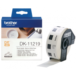 Brother DK-11219 - 12mm Diamenter - Original White Paper Permanent Self-Adhesive Round Label - 1500 Labels per Roll