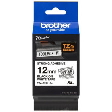 Brother 12MM Black ON White With Extra Strong Adhesive Laminated Tape TZES231 (12 mm X 8 Meters)