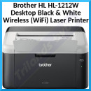 Brother HL-1212W - Printer - monochrome - laser - A4/Legal - 2400 x 600 dpi - up to 20 ppm - capacity: 150 sheets - USB 2.0, Wi-Fi(n)