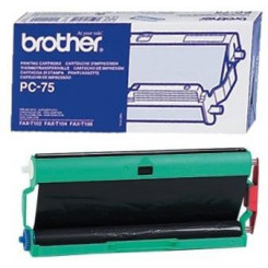 Brother PC-75 Black TTR Fax Original Ribbon Cartridge (144 Pages) for Brother Fax T102, T104, T106