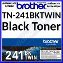 Brother TN-241BK (Twin Pack - 2 Toner Pack) BLACK Original Toner Cartridges (2 X 2.500 Pages)