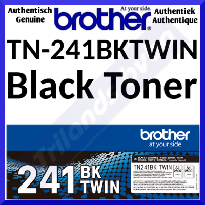 Brother TN-241BK (Twin Pack - 2 Toner Pack) - Original Black Toner Cartridges (2 X 2500 Pages)