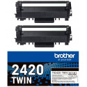 Brother TN-2420 TWIN (2-Pack) BLACK High Yield ORIGINAL Toner Cartridge (2 X 3.000 Pages)