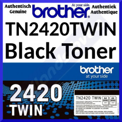Brother TN-2420 TWIN (2-Pack) High Yield Black Original Toner Cartridge (2 X 3000 Pages)