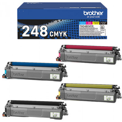 Brother TN-248CMYK 4-Toner Pack Original CYAN / MAGENTA / YELLOW / BLACK Toner Cartridges Value Pack (4 X 1000 Pages)