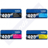 Brother TN-423 CMYK (4 High Yield TONER CMYK Bundle) Original High Capacity CYAN TN-423C + MAGENTA TN-423M + YELLOW TN-423Y + BLACK TN-423BK Toner Cartridges (1 X 6.500 Pages + 3 X 4.000 Pages)
