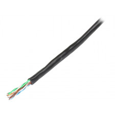Star Tech 1000 ft Bulk Roll of Black CMR Cat5e Solid UTP Riser Cable - Cat 5e Riser Cable WIR5ECMRBK - Cat.5e UL CMR Ethernet Cable - 24 AWG - 1000ft Black