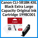 Canon CLI-581BK-XXL BLACK EXTRA High Yield Original Ink Cartridge (11.7 Ml.) 
