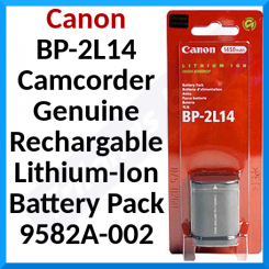 Canon BP-2L14 Camcorder Genuine Rechargable Lithium-Ion Battery Pack 9582A002 - 1450 mAH for Camcorders for Camcorders Elura 60, 65, 70, Optura 30, 40, 400, 500, ZR100, ZR200, ZR300, MV800, MV900, MD100, MD200, DC300