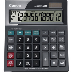 Canon AS-220RTS Simple Calculator - 12 Digits - LCD - Battery/Solar Powered 