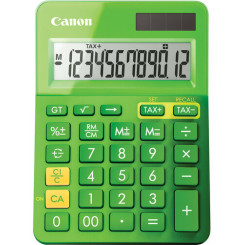 Canon LS-123K Simple Calculator - 12 Digits - LCD - Battery/Solar Powered - Metallic Green - Plastic
