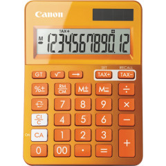 Canon LS-123K Simple Calculator - 12 Digits - LCD - Battery/Solar Powered - Metallic Orange - Plastic