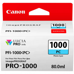 Canon PFI-1000PC Photo Cyan Original Ink Tank Cartridge 0550C001 (80 ml) for Canon ImagePROGRAF PRO-1000