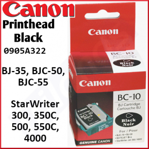 Canon (0905A002) BC-10e Original BLACK Ink Printhead Cartridge