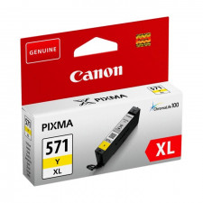 Canon CLI-571XLY High Yield Yellow Original Ink Cartridge 0334C001 (11 Ml.) for Canon Pixma MG5752, MG5753, MG6850, MG6851, MG6852, MG7750, MG7751, MG7752, MG7753, TS5051, TS5053, TS5055, TS6050, TS6051, TS6052, TS8051, TS8052, TS9050, TS9055