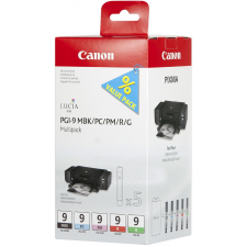Canon PGI-9 (5-Ink Pack) Matte Black / Photo Cyan / Photo Magenta / Red / Green Original Ink Cartridges (1033B013)