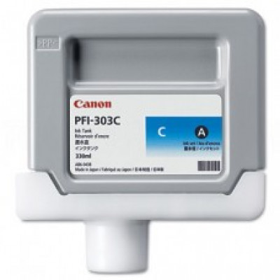 Canon PFI-303C Cyan Ink - 330 Ml. Cartridge - for IPF810, IPF810 Pro, IPF815, IPF820, IPF820 Pro, IPF825