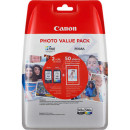 Canon PG-545XL Black + CL-546XL CMY Color (2-Pack) High Capacity Original Ink Cartridges 8286B007 + Photo Paper Value Pack (50 Sheets Photo Paper 10cm X 15cm)