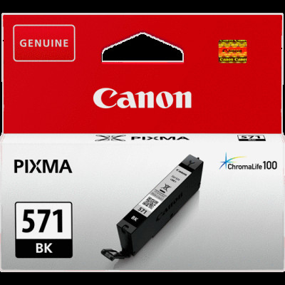 Canon CLI-571BK Black Original Ink Cartridge 0385C001 (7 Ml.) for Canon Pixma MG5750, MG5751, MG5752, MG5753, MG6850, MG6851, MG6852, MG6853, MG7750, MG7751, MG7752, MG7753, TS5051, TS5053, TS5055, TS6050, TS6051, TS6052, TS8051, TS8052, TS9050, TS9055