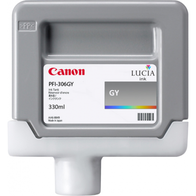 Canon PFI-306GY Grey Ink Cartridge (330 Ml.) - Original Canon pack for IPF8300, IPF8300s, IPF8400, IPF9400, IPF9400s