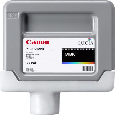 Canon PFI-306MBK Matte Black Ink Cartridge (330 Ml.) - Original Canon pack for IPF8300, IPF8300s, IPF8400, IPF9400, IPF9400s