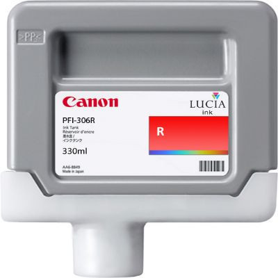 Canon PFI-306R Red Ink Cartridge (330 Ml.) - Original Canon pack for IPF8300, IPF8300s, IPF8400, IPF9400, IPF9400s