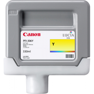 Canon PFI-306Y Yellow Ink Cartridge (330 Ml.) - Original Canon pack for IPF8300, IPF8300s, IPF8400, IPF9400, IPF9400s