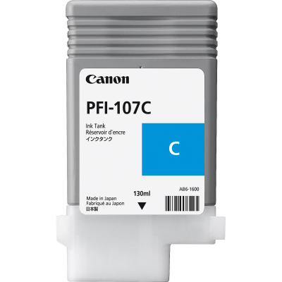 Canon PFI-107C Cyan Original Ink Cartridge (130 Ml) for Canon IPF-680, IPF-685, IPF-780, IPF-785