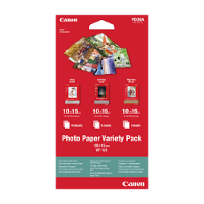 Canon VP101 Photo Inkjet Paper 0775B078 100 mm X 150 mm - Variety Pack