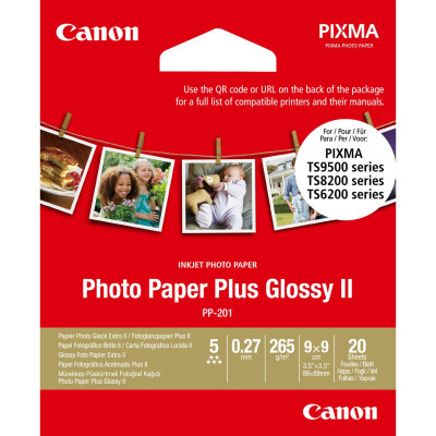 Canon Photo Paper Plus Glossy II PP-201 - High-glossy - 270 micron - 89 x 89 mm - 265 g/m - 20 sheet(s) photo paper