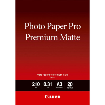Canon Pro Premium PM-101 - Smooth matte photo paper - 310 micron A3 (297 x 420 mm) - 210 g/m2 - 20 sheet(s) - for PIXMA PRO-1, PRO-10, PRO-100
