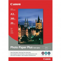 Canon SG-201 Semi-Gloss Satin Photo Inkjet Paper 1686B026 (A3) - 297 mm X 420 mm - 260 Gms/M2 - 20 Sheets Pack - for i9950, PIXMA iX4000, iX5000, iX7000, PRO-1, PRO-10, PRO-100, Pro9000