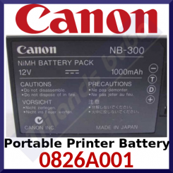 Canon NB-300 Nickel Metal Hydride 1000mAh Portable Printer Battery (0826A001) for Canon BJ-30, BJC-35, BJ-70, BJC-80, BJC-85