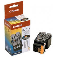 Canon BC-21e BLACK + COLOR (Cyan, Magenta, Yellow) ORIGINAL Ink Tank Printhead Cartridge 0899A002