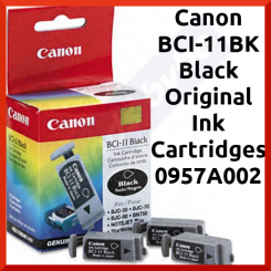 Canon BCI-11BK Black Original Ink Cartridges 0957A002 (3 X Ink Tanks)