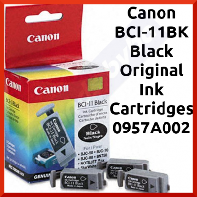 Canon BCI-11BK BLACK Original Ink Cartridges (3 X Ink Tanks)