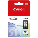 Canon CL-511 Tri-Color Original Ink Cartridge 2972B001 (9 Ml.) for Canon Pixma ip2700, ip2702, MP240, MP250, MP252, MP260, MP270, MP272, MP280, MP282, MP330, MP480, MP490, MP492, MP495, MX320, MX330, MX340, MX350, MX410, MX420