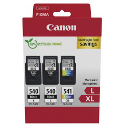 Canon 540L x2/CL-541XL Multipack - 3-pack - High Yield - black, colour (cyan, magenta, yellow) - original - hanging box - ink cartridge