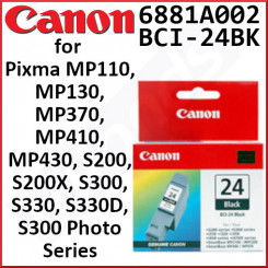 Canon BCI-24BK Original BLACK Ink Cartridge 6881A002 (130 Pages) - Clearance Price