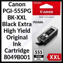 Canon PGI-555PGBK-XXL BLACK ORIGINAL Extra High Yield Ink Cartridge (37 Ml)