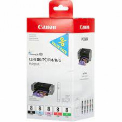 Canon CLI Value Pack 8 Multipack - 13 ml - black, cyan, magenta, red, green - original - ink tank - for PIXMA Pro9000, Pro9000 Mark II