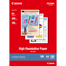 Canon HR-101N High Resolution Inkjet Paper 1033A001 (A4) - 106 Gms/M2 - 210 mm X 297 mm - 200 Sheets / Pack