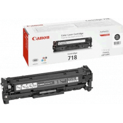Canon 718 Black Original Toner Cartridge 2662B002 (3400 Pages) for Canon ImageCLASS LBP7200; i-SENSYS MF8330, MF8350; Laser Shot LBP-7200; Satera MF8330, MF8350