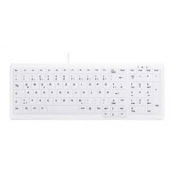 CHERRY AK-C7000F-U1-W 2.4 GHz wireless keyboard with silicone membrane can be switched off disinfectable 105 key (DE) IP65