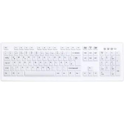 CHERRY AK-C8100F-U1-W USB keyboard with silicone membrane keyboard can be switched off disinfectable white 105 keys (DE) IP65
