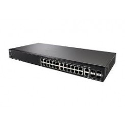 Cisco 250 Series SF250-24P - Switch - smart - 24 x 10/100 (PoE+) + 2 x combo Gigabit SFP - rack-mountable - PoE+ (185 W)