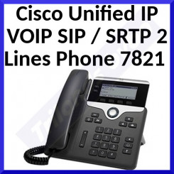 Cisco Unified IP Phone 7821 - VOIP Phone SIP / SRTP - 2 Lines